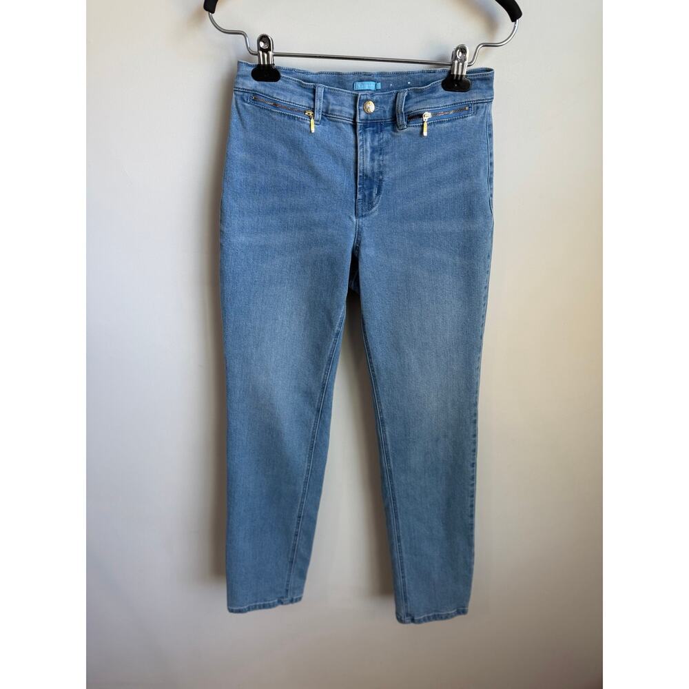 J. McLaughlin High Rise Light-Wash Stretch Denim Skinny Jeans Blue Womens Size 0 - Picture 2 of 7